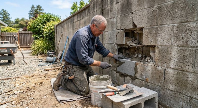 Block Wall Repair in La Jolla, CA