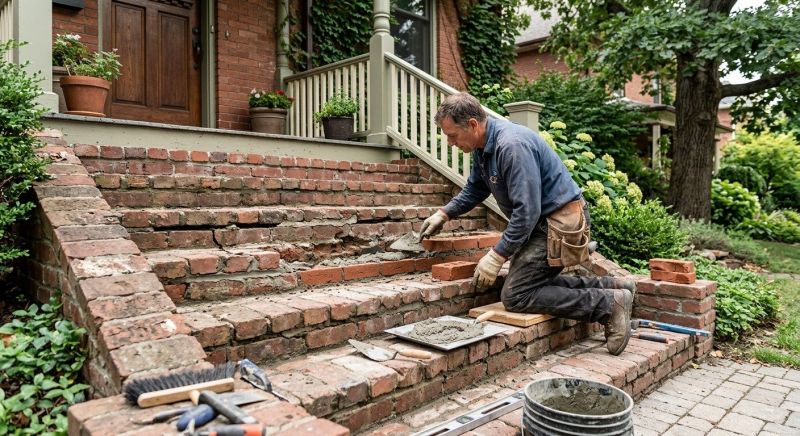 Brick Stairs Repair in Poway, CA