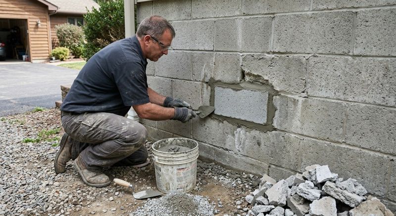 Cinder Block Wall Repair in Lakeside, CA
