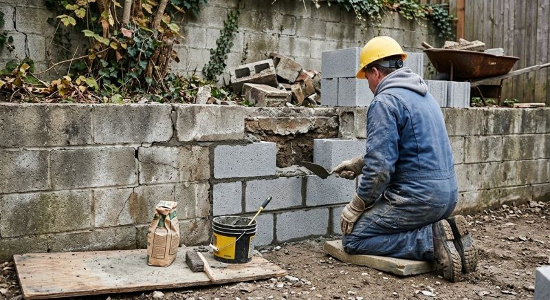Cinder Block Wall Repair in Pala, CA