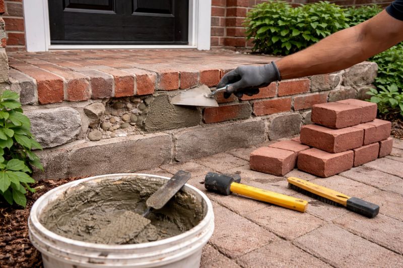 Entryway Brick Repair in Escondido, CA