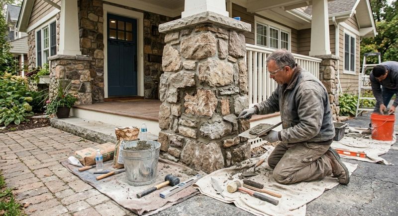 Stone Column Repair in Escondido, CA